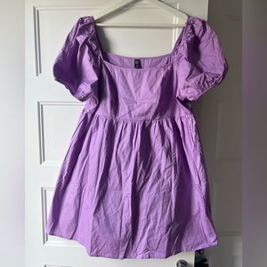 Never worn puff sleeve purple mini dress
